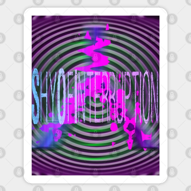 "Shy of Interruption" Trippy Logo Sticker by J. Quinzelle